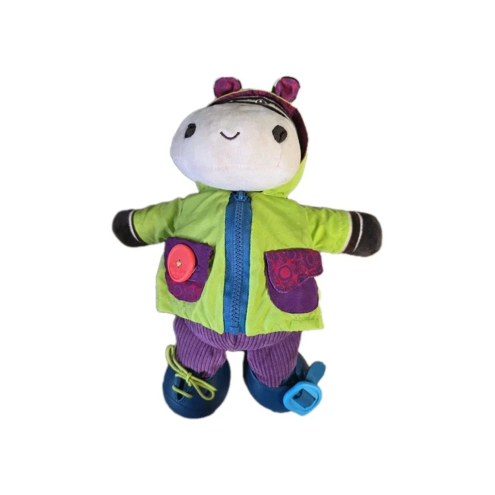 B. toys Interactive Plush Zebra Giggly Zippies Sensory Toy - Zebb-‎ Gently Used